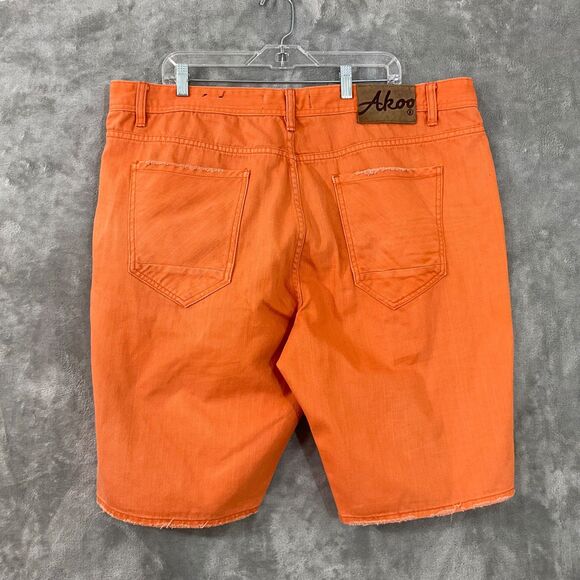 AKOO Shorts Mens Size 42 Orange Standard Fit distressed 11.5” inseam - Picture 3 of 12